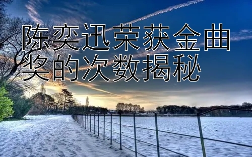 陈奕迅荣获金曲奖的次数揭秘