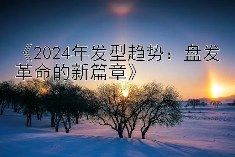 《2024年发型趋势：盘发革命的新篇章》